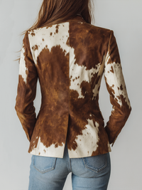 Agathe | Blazer vintage sostenible con estampado de vaca