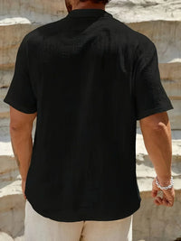 Christian · Camisa de Verano Elegante con Cuello Alto