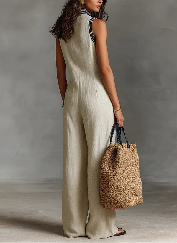 Fiamma · Mono sin Mangas con Cuello Alto Minimalista y Cremallera