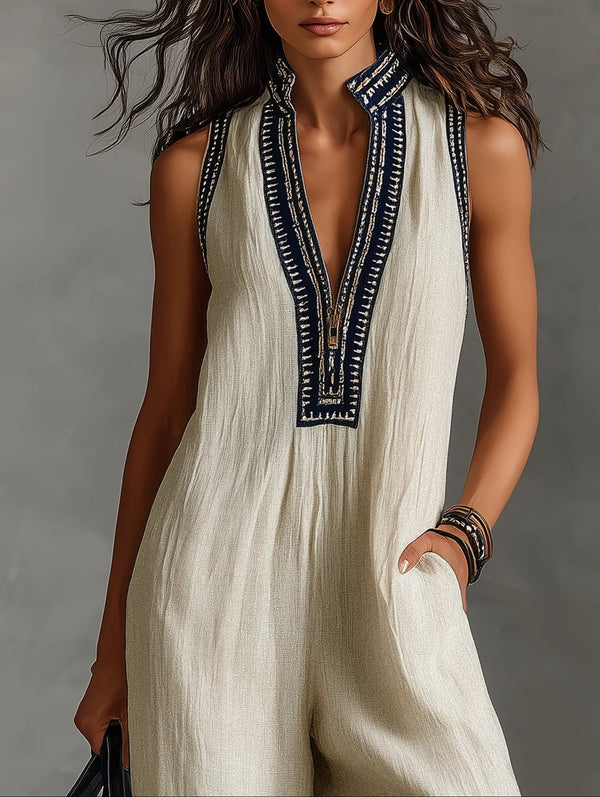 Fiamma · Mono sin Mangas con Cuello Alto Minimalista y Cremallera