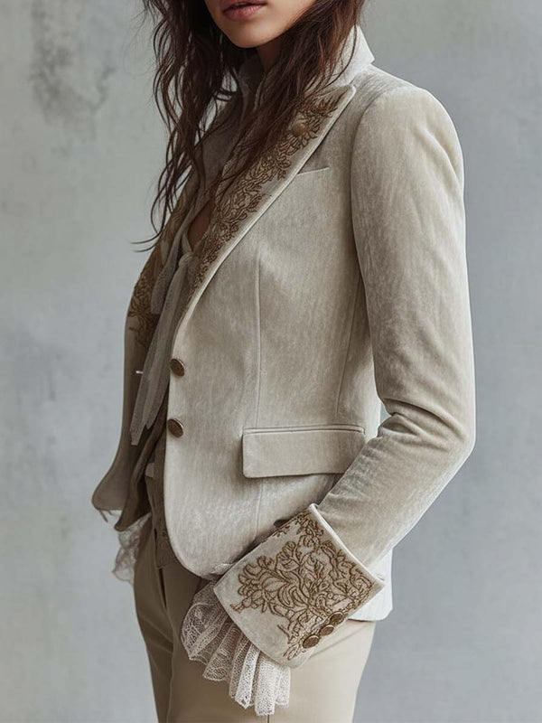 Constance | Blazer sastre marfil bordado™