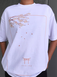 Estampado Frontal - Flor de Melocotón Camiseta