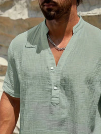 Christian · Camisa de Verano Elegante con Cuello Alto