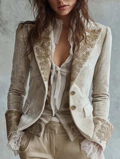 Constance | Blazer sastre marfil bordado™