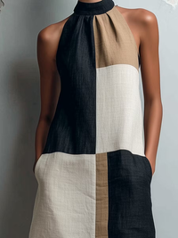 SABRINA | VESTIDO MINI HALTER COLORBLOCK