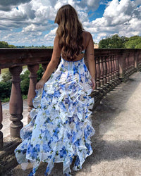 Uri · Vestido Midi Floral con Detalles Fruncidos