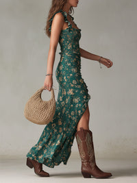 Vestido Largo Boho Retro con Abertura Lateral