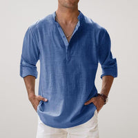 Blake · Camisa Henley de Algodón Efecto Lino