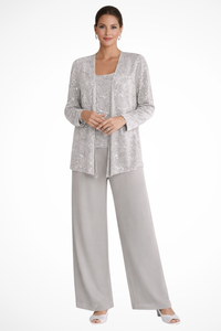 Miriam | Traje de invitada de tres piezas con chaqueta de encaje y lentejuelas y pantalón ancho™