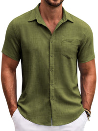 Camisa Manga Corta Texturizada con Botones