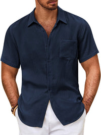 Camisa Manga Corta Texturizada con Botones