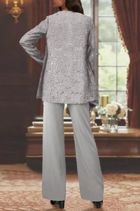 Miriam | Traje de invitada de tres piezas con chaqueta de encaje y lentejuelas y pantalón ancho™