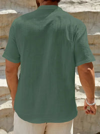 Christian · Camisa de Verano Elegante con Cuello Alto