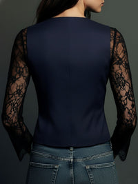 Noémie | Blazer negro con mangas semitransparentes
