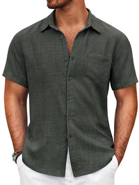 Camisa Manga Corta Texturizada con Botones