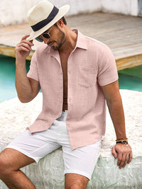 Camisa Manga Corta Texturizada con Botones