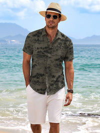Camisa Lino Floral Diseñador Verano