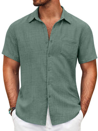 Camisa Manga Corta Texturizada con Botones