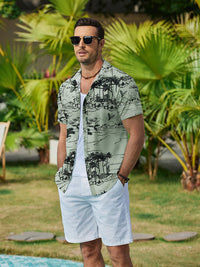 Camisa Estampada Casual Vacaciones Diseñador