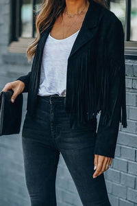 ALLIE | Chaqueta corta de ante sintético con flecos™