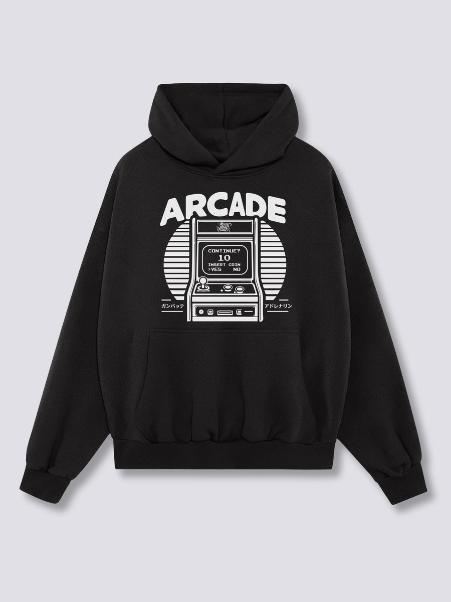 Estampado Frontal - Arcade Juego Sudadera con Capucha