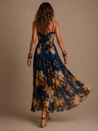 Rosine · Vestido Largo Floral de Tirantes Finos