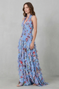 Belladina · Vestido Largo con Cascada de Rosas