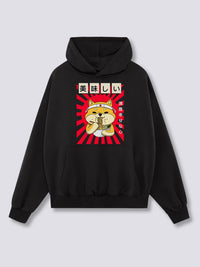 Estampado Frontal - Ramen Shiba Sudadera con Capucha