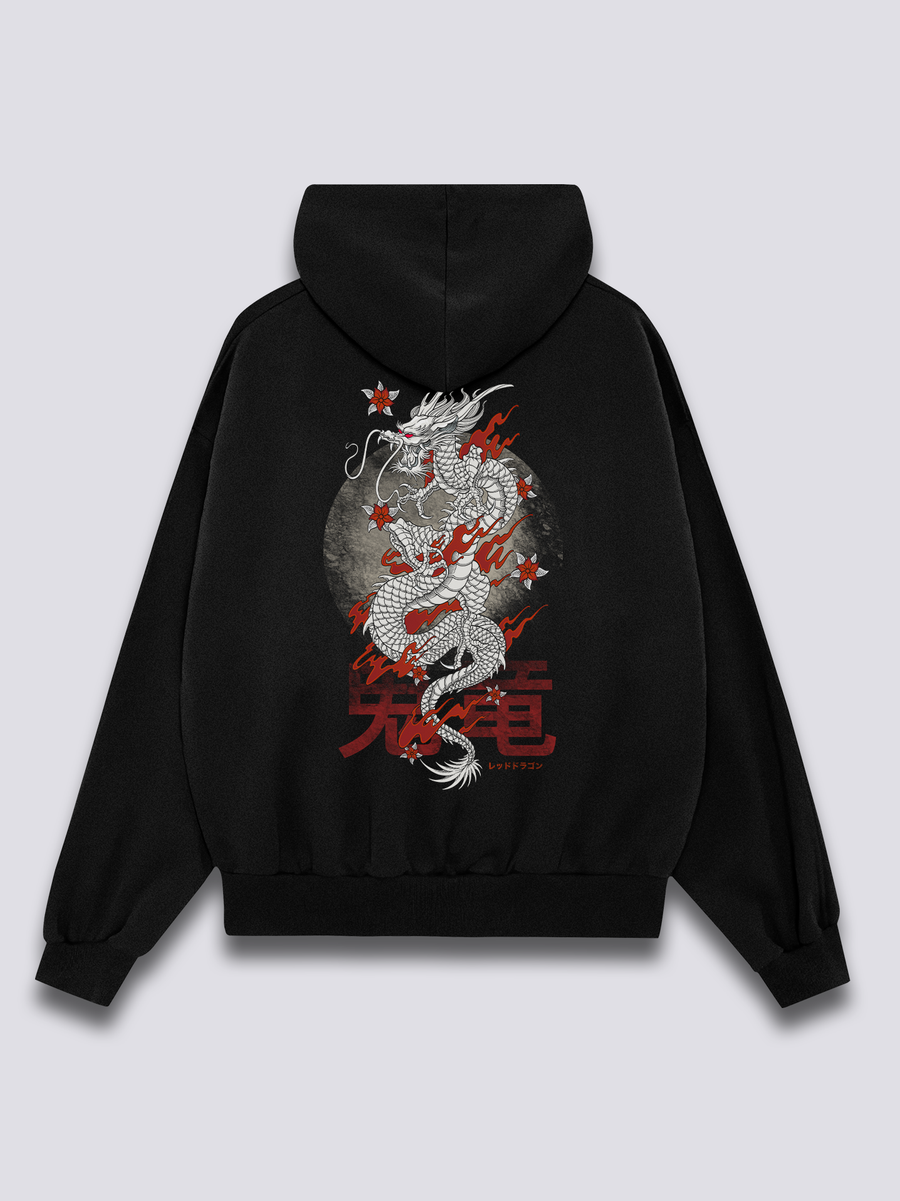 Burning Dragón Sudadera con Capucha