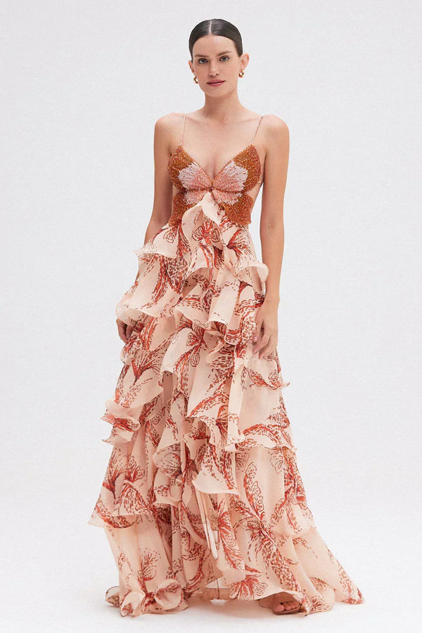 Ibiza · Vestido de Seda con Volantes