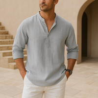 Blake · Camisa Henley de Algodón Efecto Lino