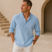 Blake · Camisa Henley de Algodón Efecto Lino