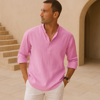 Blake · Camisa Henley de Algodón Efecto Lino
