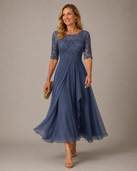 Romina · Vestido Midi de Encaje Estilizante