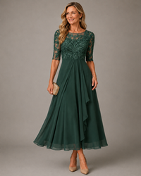 Romina · Vestido Midi de Encaje Estilizante