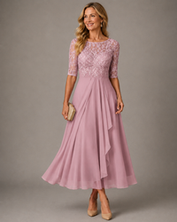 Romina · Vestido Midi de Encaje Estilizante
