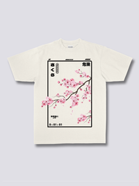Estampado Frontal - Flor de Cerezo Camiseta