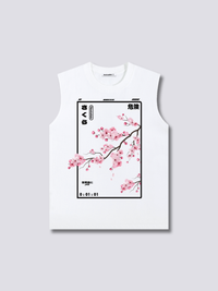 Estampado Frontal - Flor de Cerezo Camiseta sin Mangas