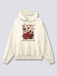 Estampado Frontal - Chocolate Pokii Sudadera con Capucha