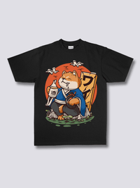 Estampado Frontal - Borracho Shiba Camiseta