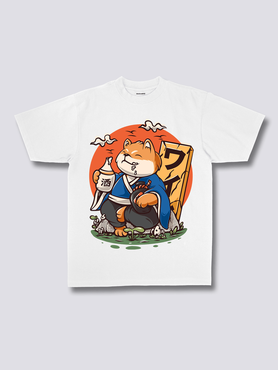 Estampado Frontal - Borracho Shiba Camiseta
