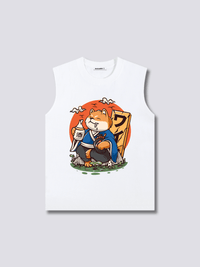 Estampado Frontal - Borracho Shiba Camiseta sin Mangas