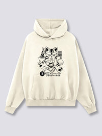 Estampado Frontal - Achispado Gato Sudadera con Capucha