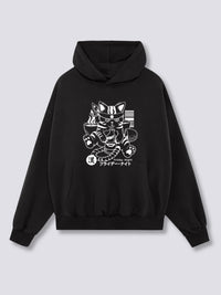 Estampado Frontal - Achispado Gato Sudadera con Capucha