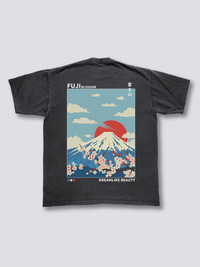 Flor de Fuji Camiseta Vintage