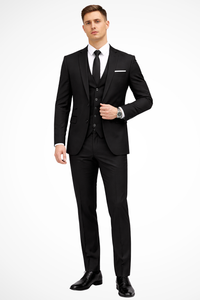 Dominic | Traje slim fit de tres piezas para hombre con solapa de muesca™