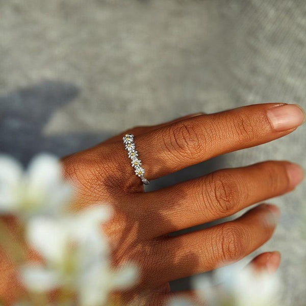 Margarita · Anillo Ajustable de Plata con Margarita
