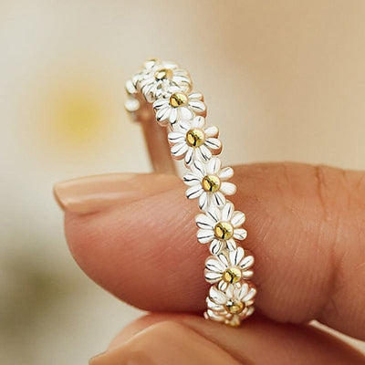 Margarita · Anillo Ajustable de Plata con Margarita