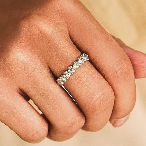 Margarita · Anillo Ajustable de Plata con Margarita