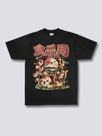 Estampado Frontal - Hambriento Neko Camiseta